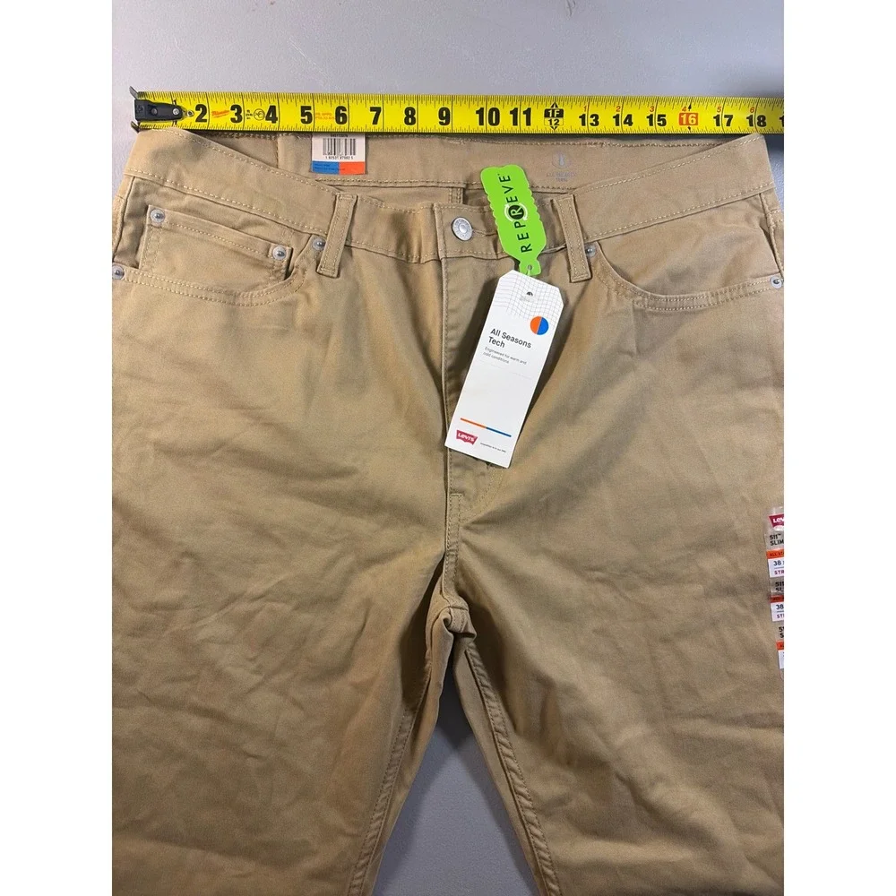 Levis 511 Slim Fit Pants Mens 38x30 Khaki Tan Stretch All Seasons Tech Chino NWT